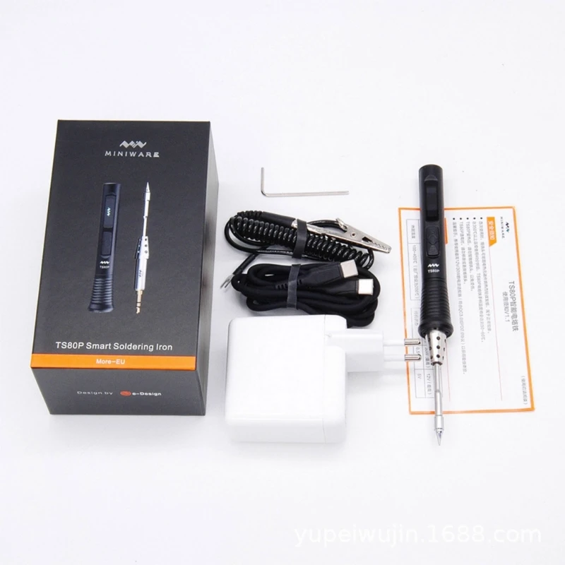 Digital Soldering Iron Adjustable Temperature Welding Tool Ceramic Heater Soldering Tips Tool Welding Tool for Metal M4YD