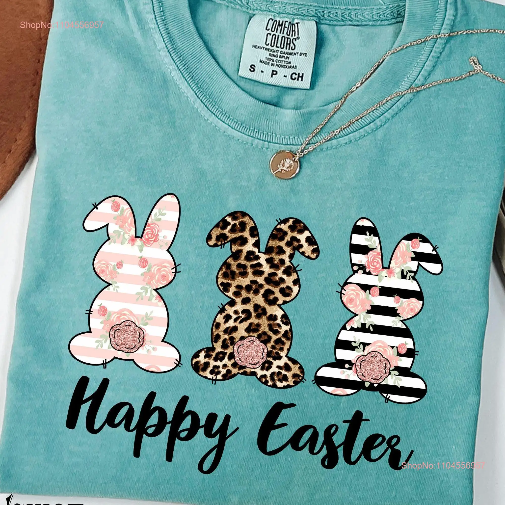 Happy Easter T Shirt Cute Bunny Spring Pastel Funny Egg Hunt Outfit long or short sleeves