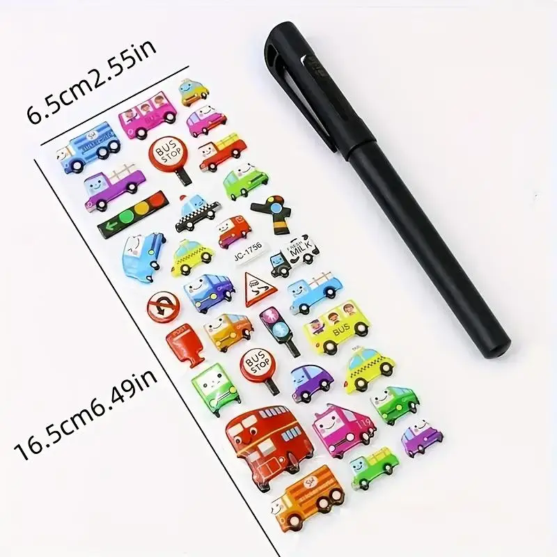 3D Stickers for Kids & Toddlers, Bulk Preschool Sticker Sheets, Puffy Stickers Variety Pack, Animals, Numbers, Fruits, Fish,