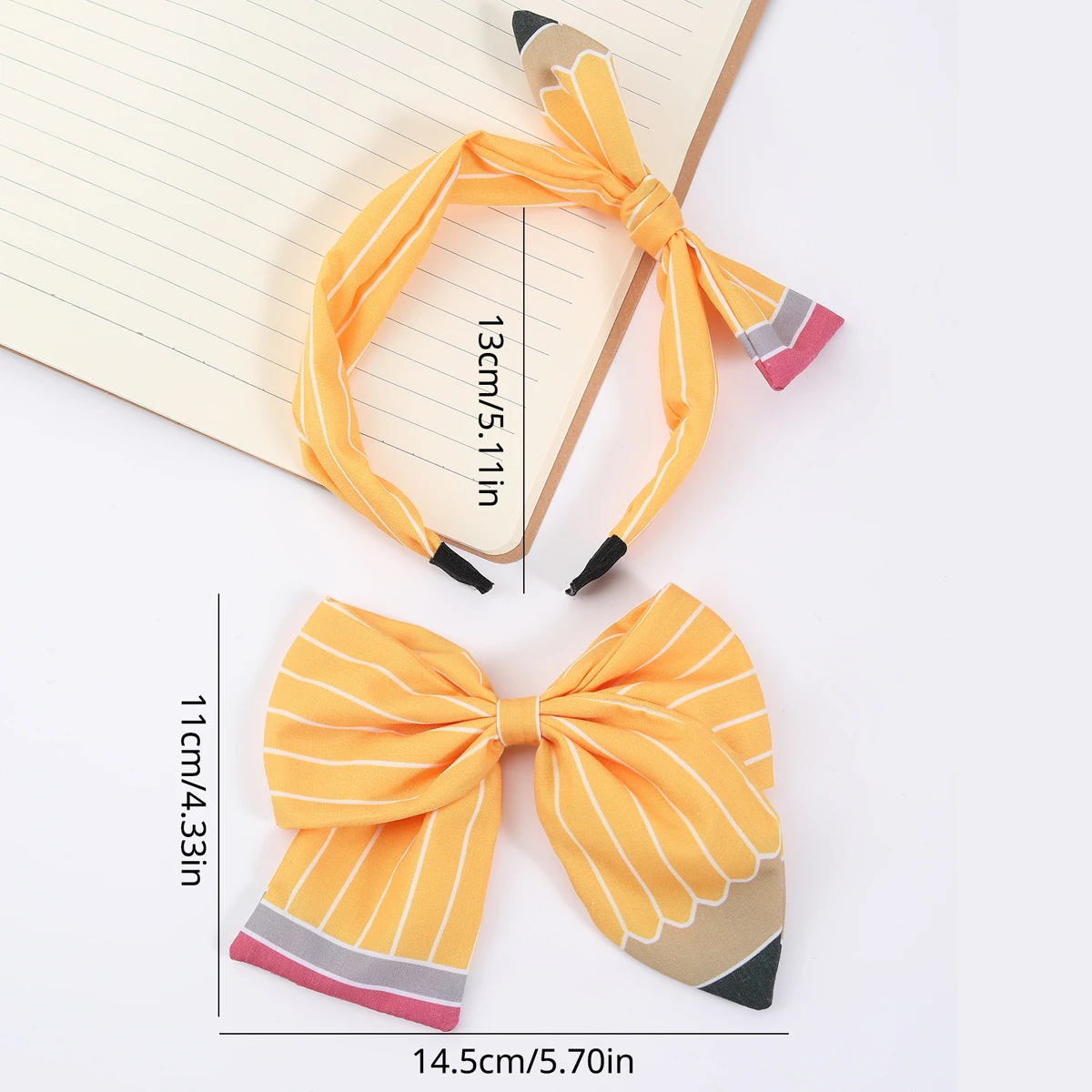 2pcs Back To School Bow Hair Clips Set for Girls Cute Pencil Bow Hairband Hair Clips Hair Accessories for Girls Kids Gifts