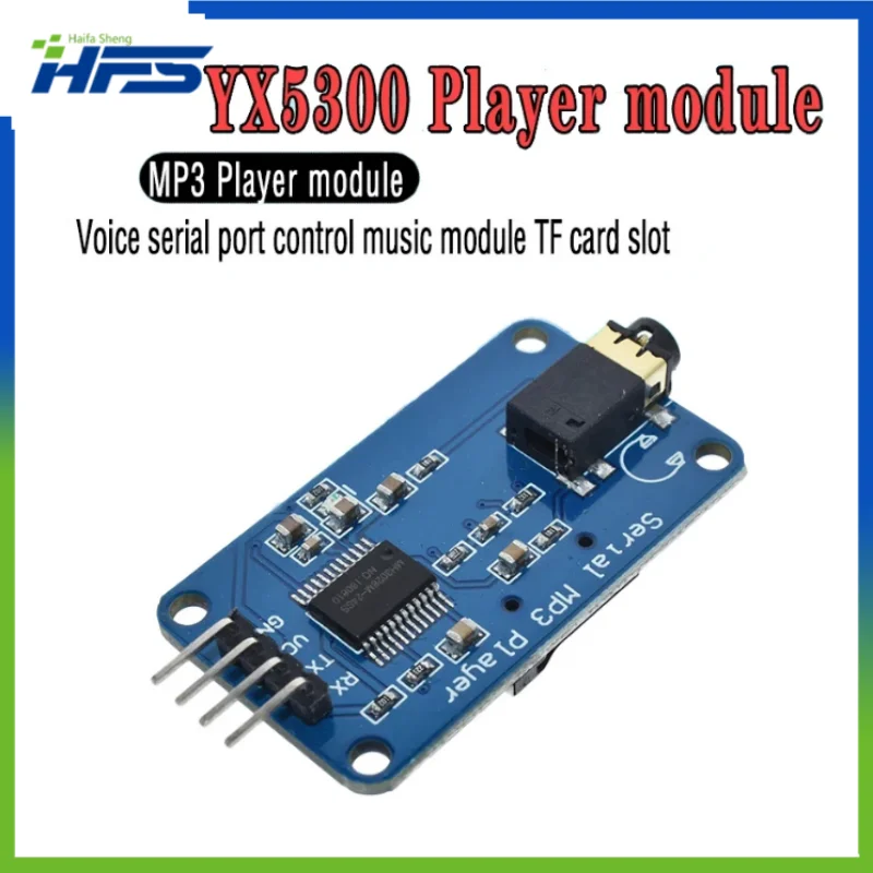 

YX5300 UART TTL Serial Control Module Support MP3 Music Player MP3/WAV Micro SD/SDHC Card For Arduino/AVR/ARM/PIC 3.2-5.2V DC