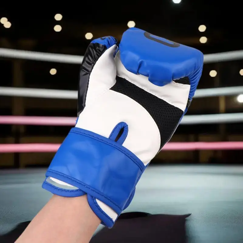 Kinder 6oz Professionelle Boxtraining Sparring Handschuhe PU Leder Kinder Atmungsaktive Muay Thai Stanzen Karate Trainingshandschuhe