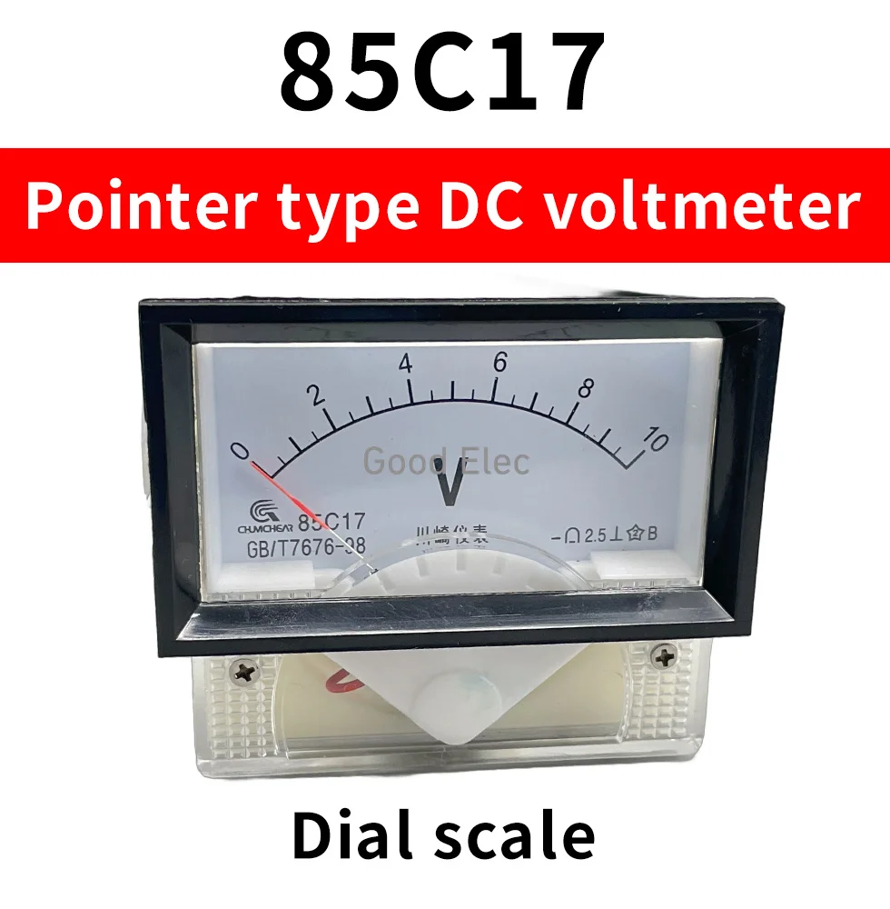 85C17 DC 1V 2V 3V 5V 10V 15V 20V 30V 50V 100V 500V  Panel Meter voltmeter for voltage Testing voltage Tester Gauge