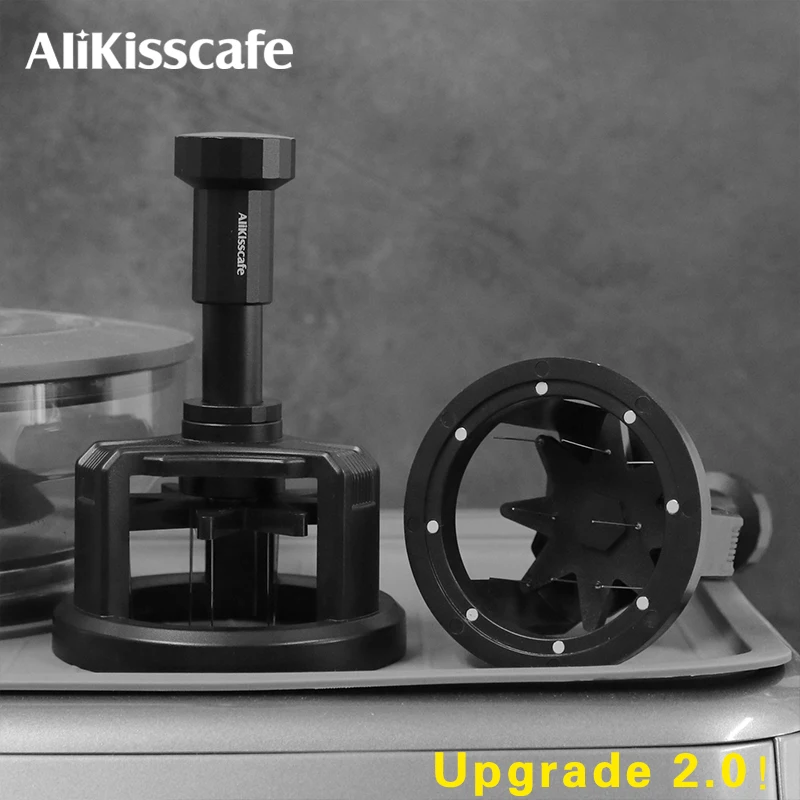 Herramientas WDT AliKisscafe, Distribuidor de Polvo Rotatorio con Aguja, 51mm 54mm 58mm, Profundidad Ajustable, Distribuidor de Agujas para Espresso, Herramientas de Barista