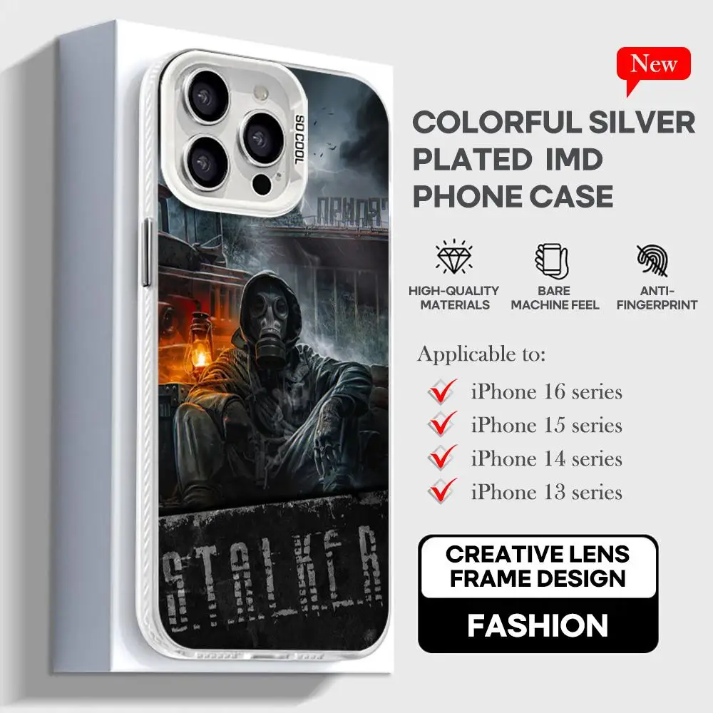 Game STALKER 2 Phone Case White IMD Colorful Silver Suitable soft case for iPhone 16 15 14 13 12 11 XS Pro Max