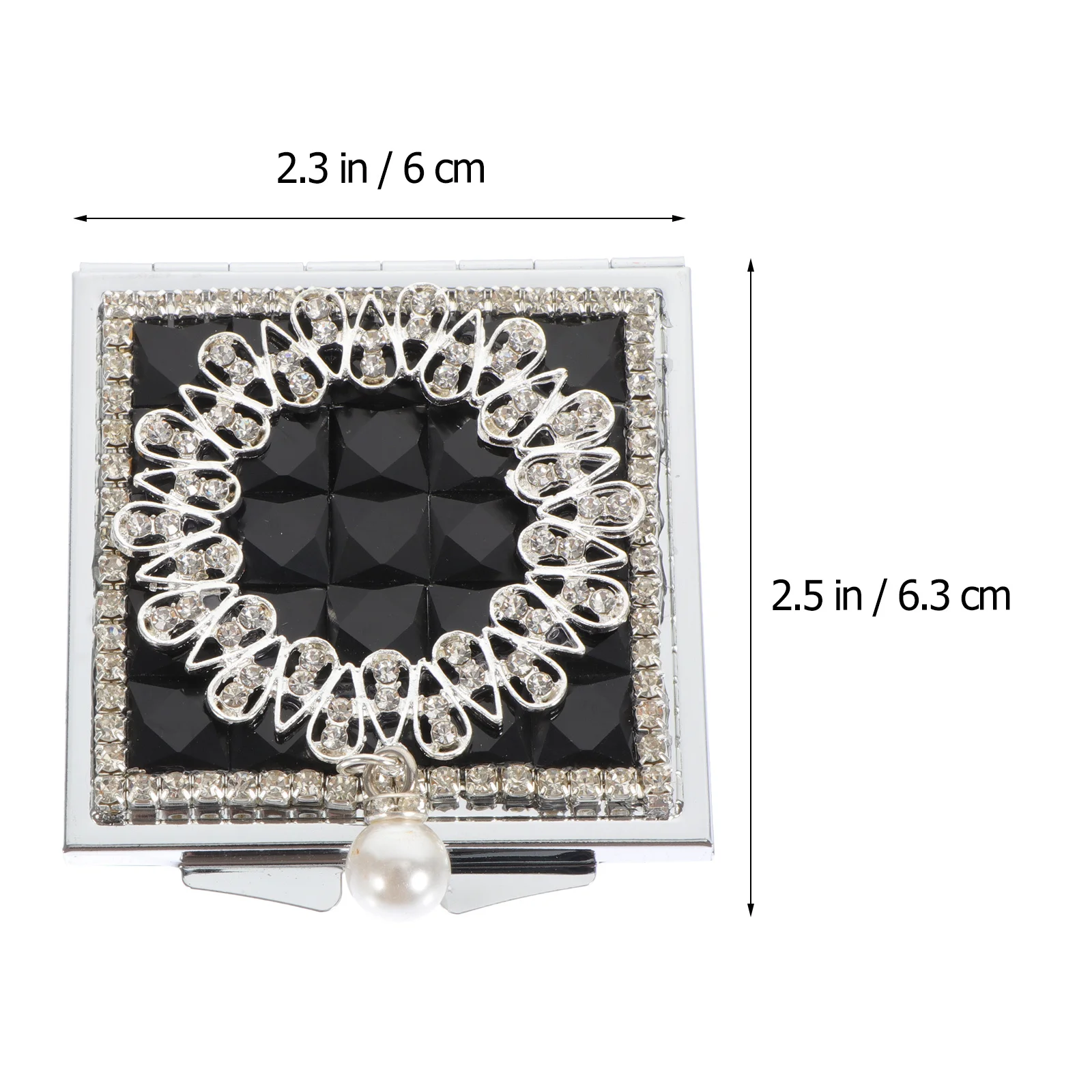 Dwustronne przenośne lusterko do makijażu, kompaktowa składana konstrukcja, wyraźne odbicie, idealne w podróży, narzędzie do makijażu do ręki, elegancki rozmiar kieszonkowy.