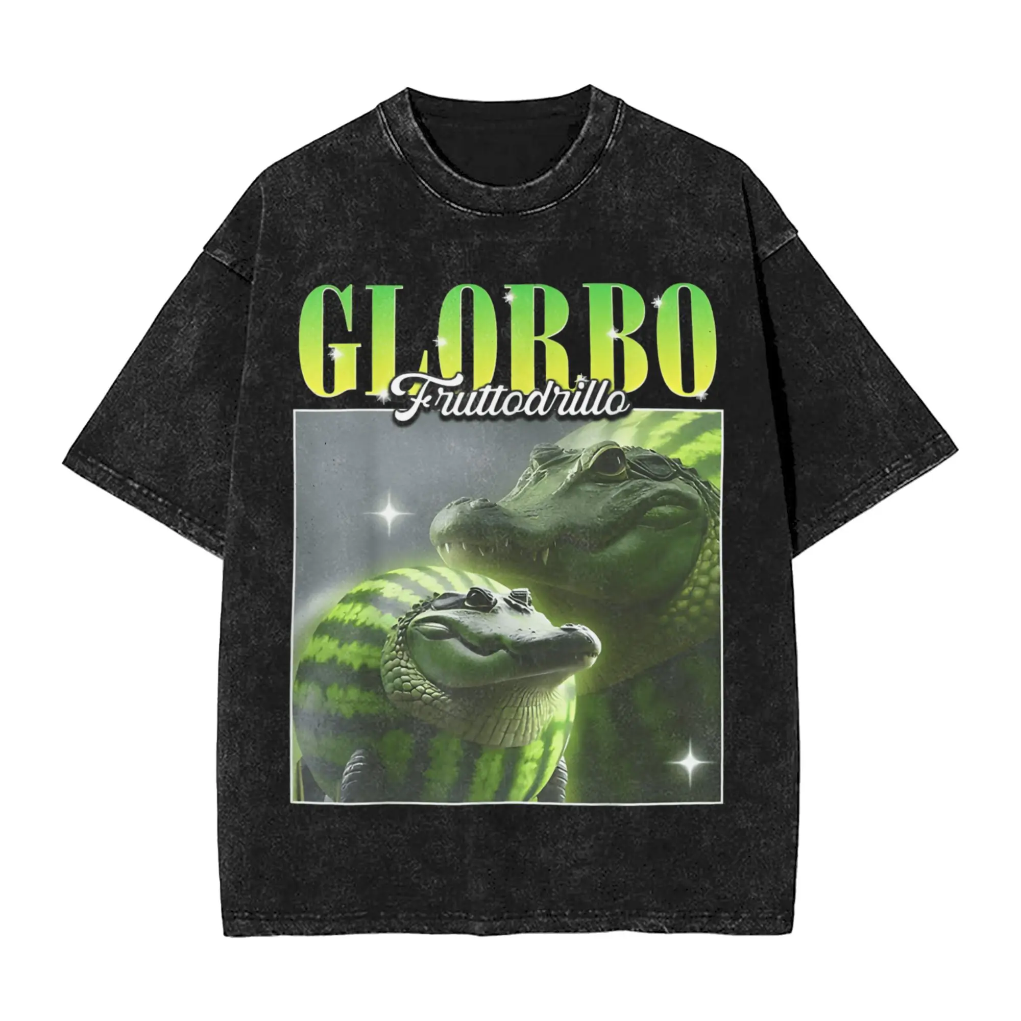 

Glorbo Fruttodrillo итальянская футболка Brainrot, мужские забавные футболки из чистого хлопка, футболки с круглым вырезом, топы с короткими рукавами, большие размеры