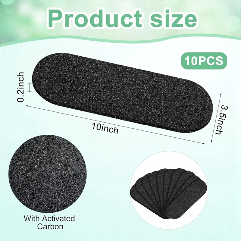 F4S-c10 Pcs Ceiling Fan Blade Filters-Activated Coconut Carbon, Easy-Stick Ceiling Fan Blade Filters, Air Purifying for