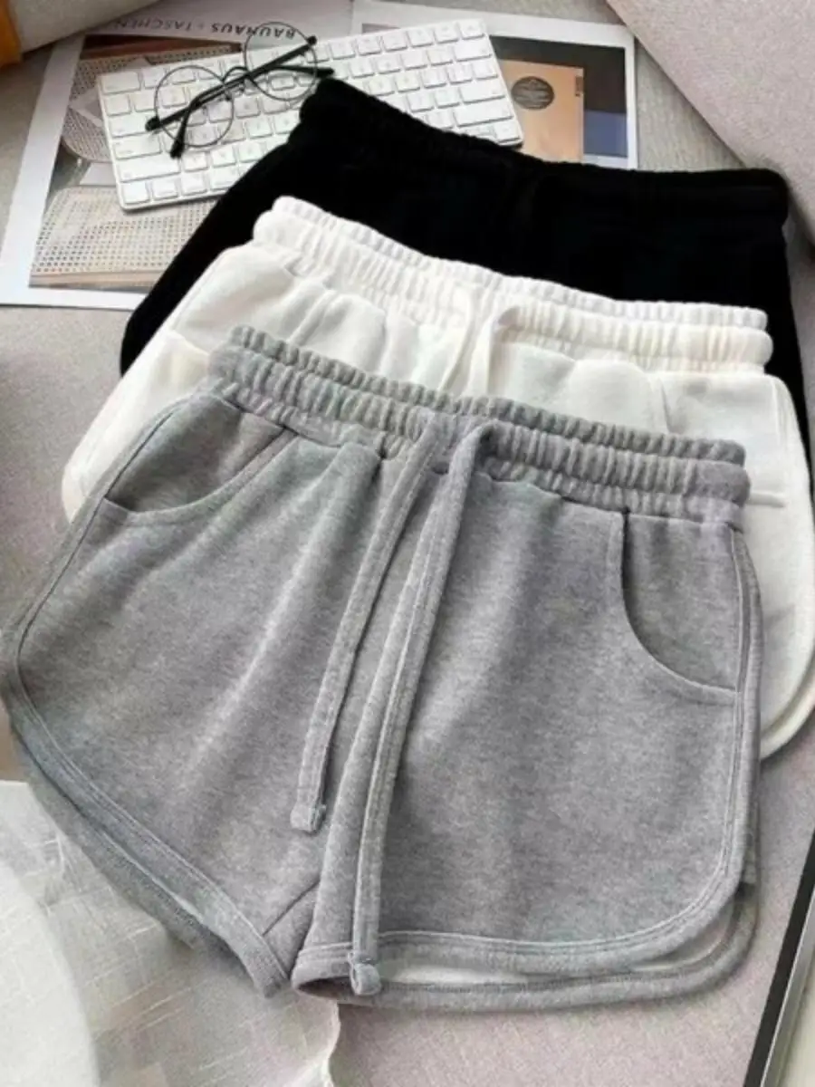  Cotton High Waist Casual Sports Shorts Women Loose Wide Leg A-Line Student Hot Pants Summer New Style Korean Version