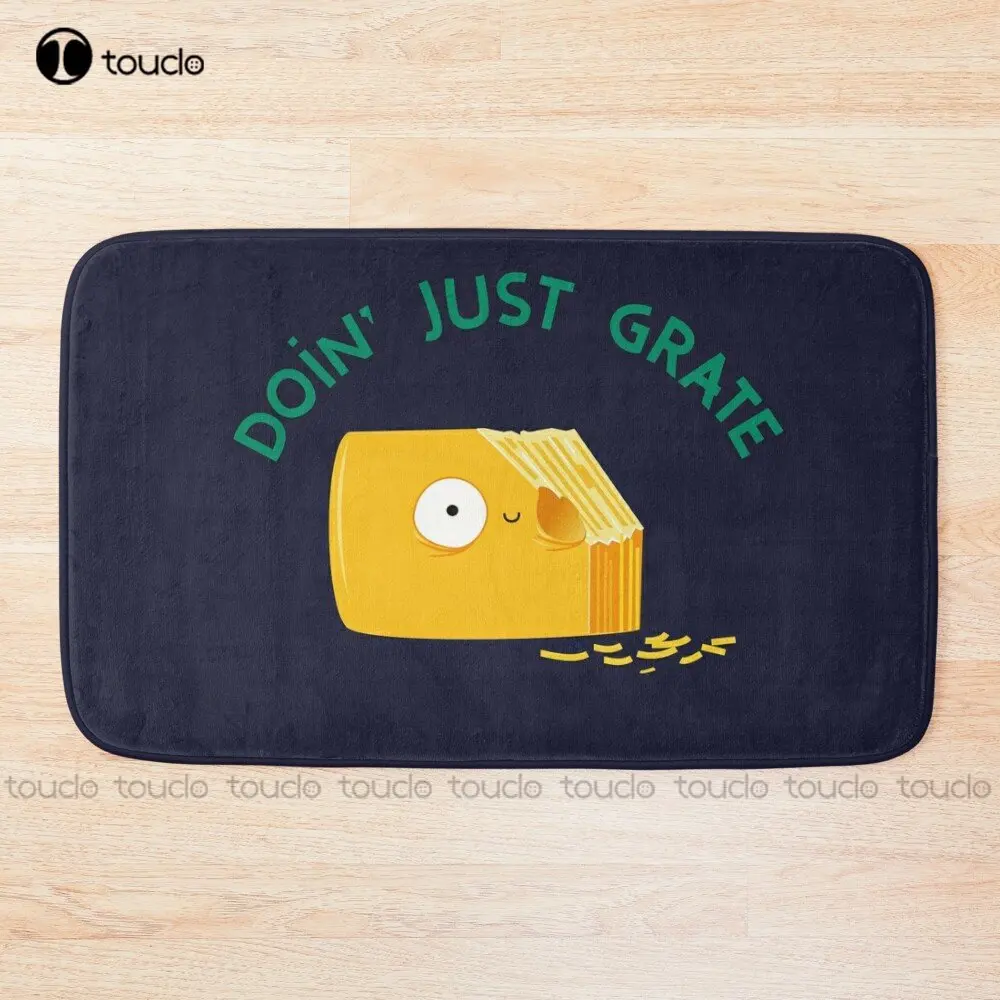 Grate Cheese, Nice, Funny, Cute, Yellow, Creepy Bath Mat Bathroom Mat For Tub, Shower, And Bath Room