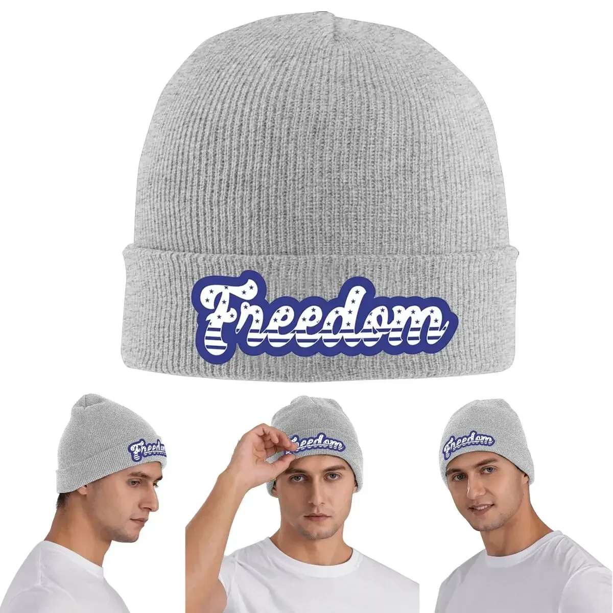 Charlie Kirk Freedom Warm Knitted Cap Winter Knit Bonnet Hat Skullies Beanies Hip Hop Caps for Unisex
