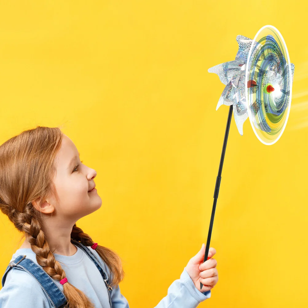 

4Pcs Reflective Bird Scaring Windmill Pinwheels Outdoor Garden Yard Spinner Decorative Lawn Ornaments Wind Spinners