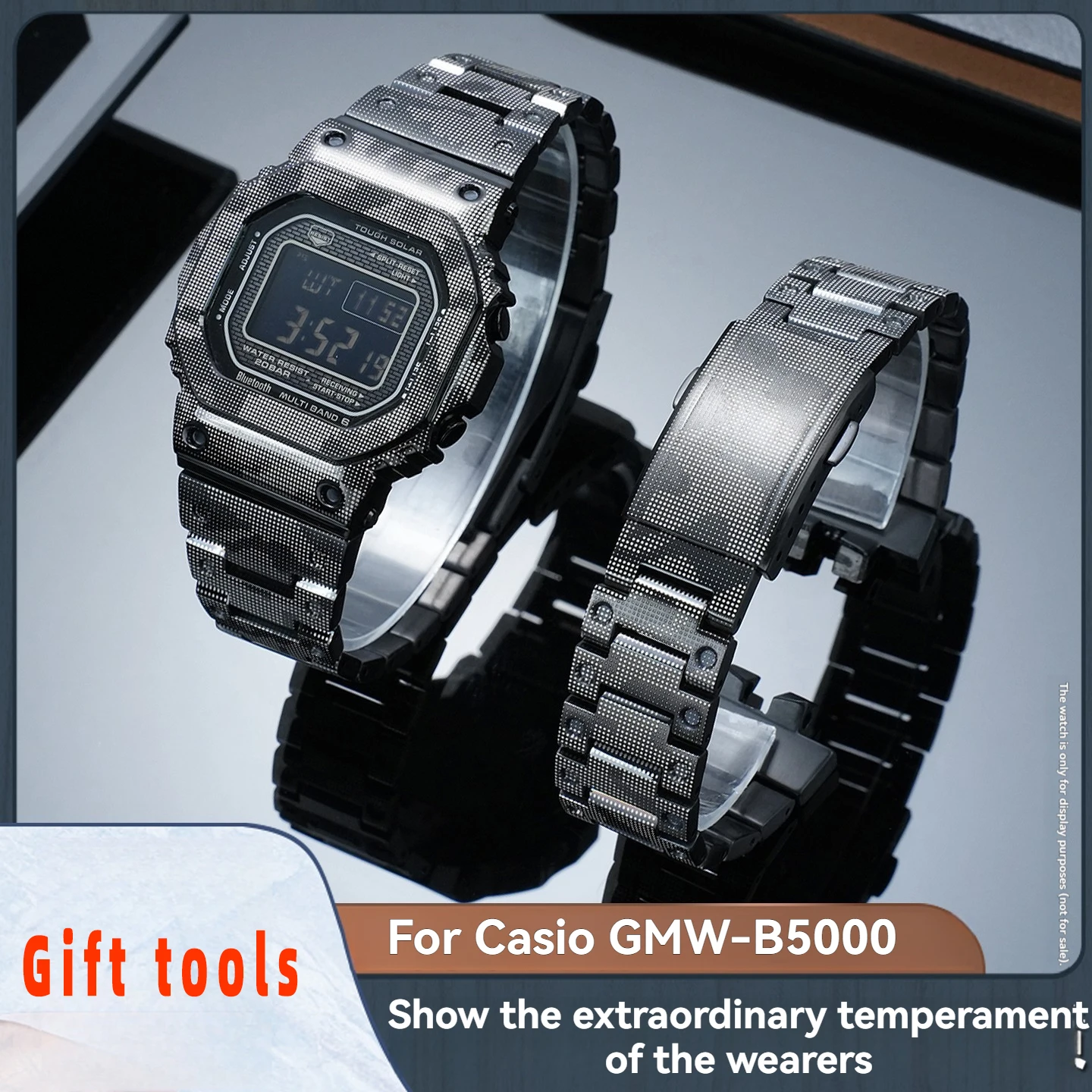 

Комплект для модификации GSHOCK 3459 Casio Small Silver Block GMW-B5000: камуфляжный корпус GMWB5000 + металлический ремешок + инструмент для мужчин