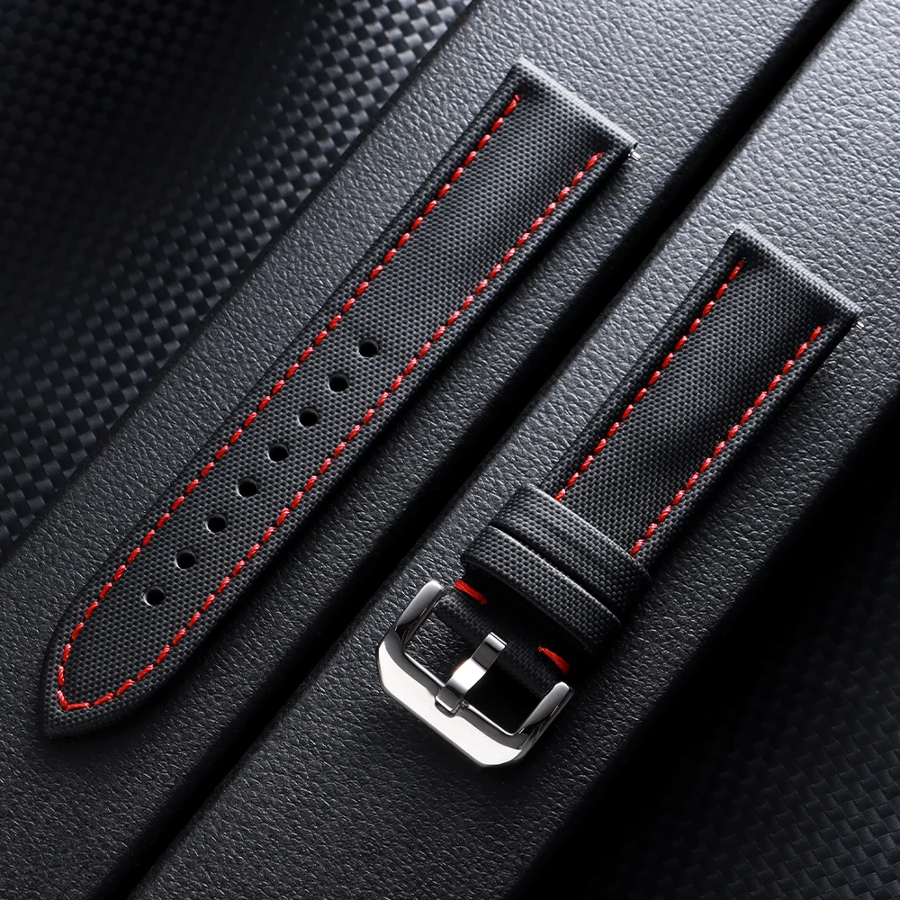 High Quality Waterproof Sailcloth Watch Band Premium Sailcloth Strap 20mm 22mm 23mm Durable Nylon Quick Release Men Bracelet