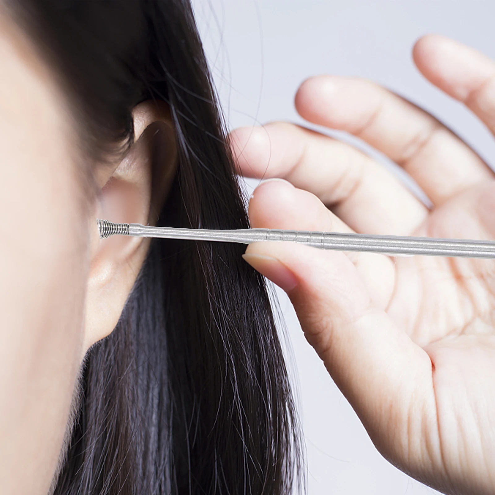 

1Set Earwax Removal Scoops Stainless Steel Portable Ear Cleaning Tools Kit Household Earwax Picks Gift Set Ear Wax Remove Tool