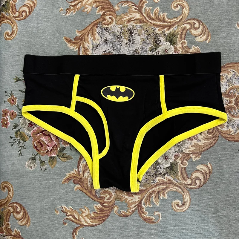 Sexy Lingerie Lovers Superhero Print Underwear Flat Angle Panties Women's Triangle Men's Briefs Sports Breathable Underpant