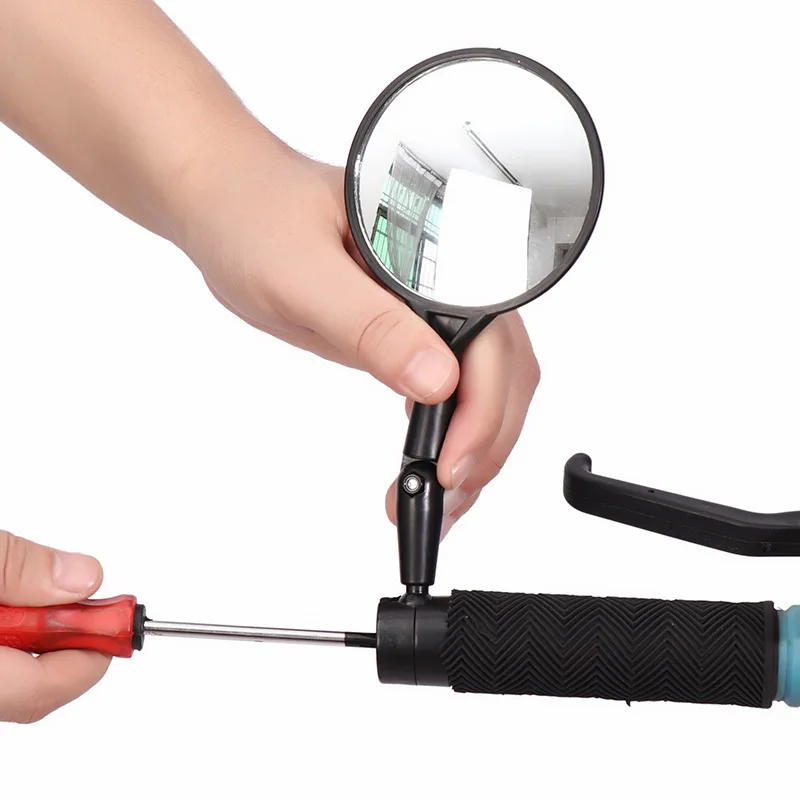 مرايا عالمية للدراجة للرؤية الخلفية ، مرآة الرؤية الخلفية للدراجات ، مرآة سيليكون بمقبض دراجة MTB قابلة للتعديل