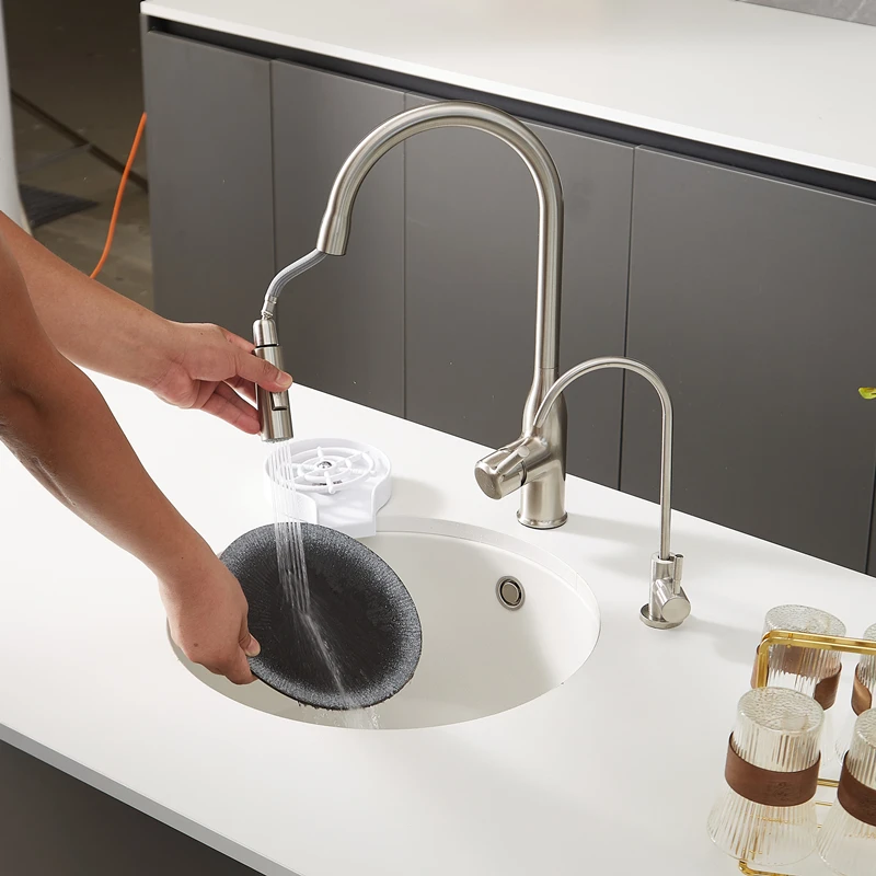 Small Round Quartz Granite Single Bowl Sink, Multi-Color Drop-in with Faucet - view 6