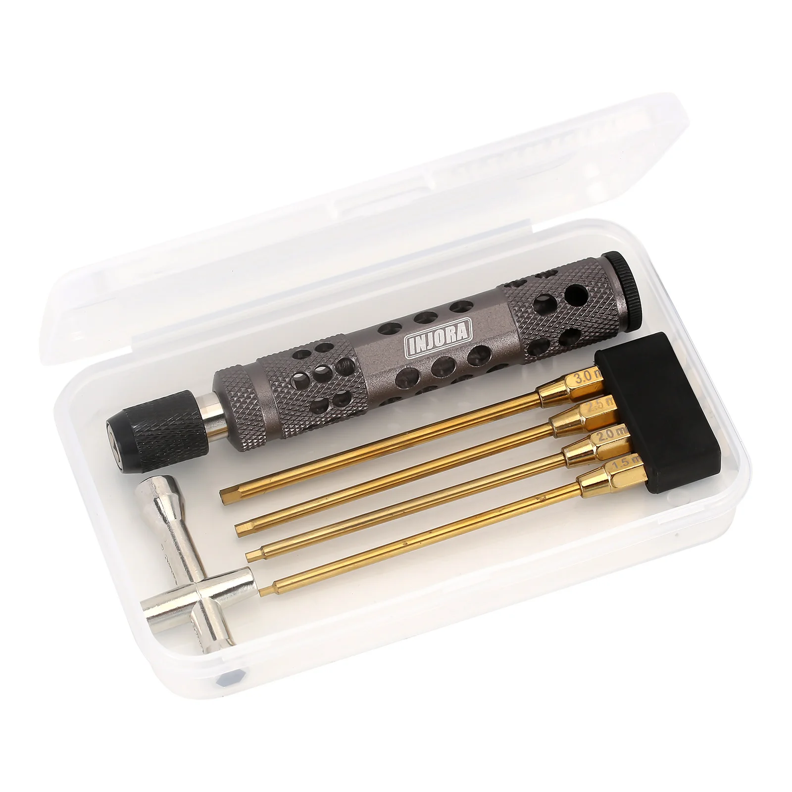 1.5 2.0 2.5 3.0mm Hex Hexagon Screwdriver Quick Change Allen Key Wrench Tools Kit for 1/10 1/8 RC Model Car