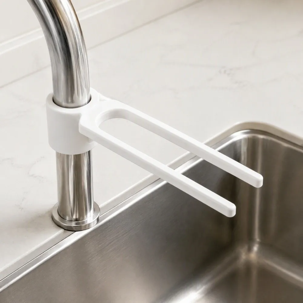 Adjustable Faucet Towel Rack No-Drill Long Arm Dishcloth Drying Holder Universal 3D Print Drying Organizer Home Kitchen