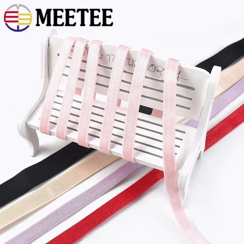 4/10M 6mm-25mm Nylon Bra Strap Elastic Bands Underwear Soft Rubber Band Shoulder Webbing Tape DIY Garment Sewing Accessories