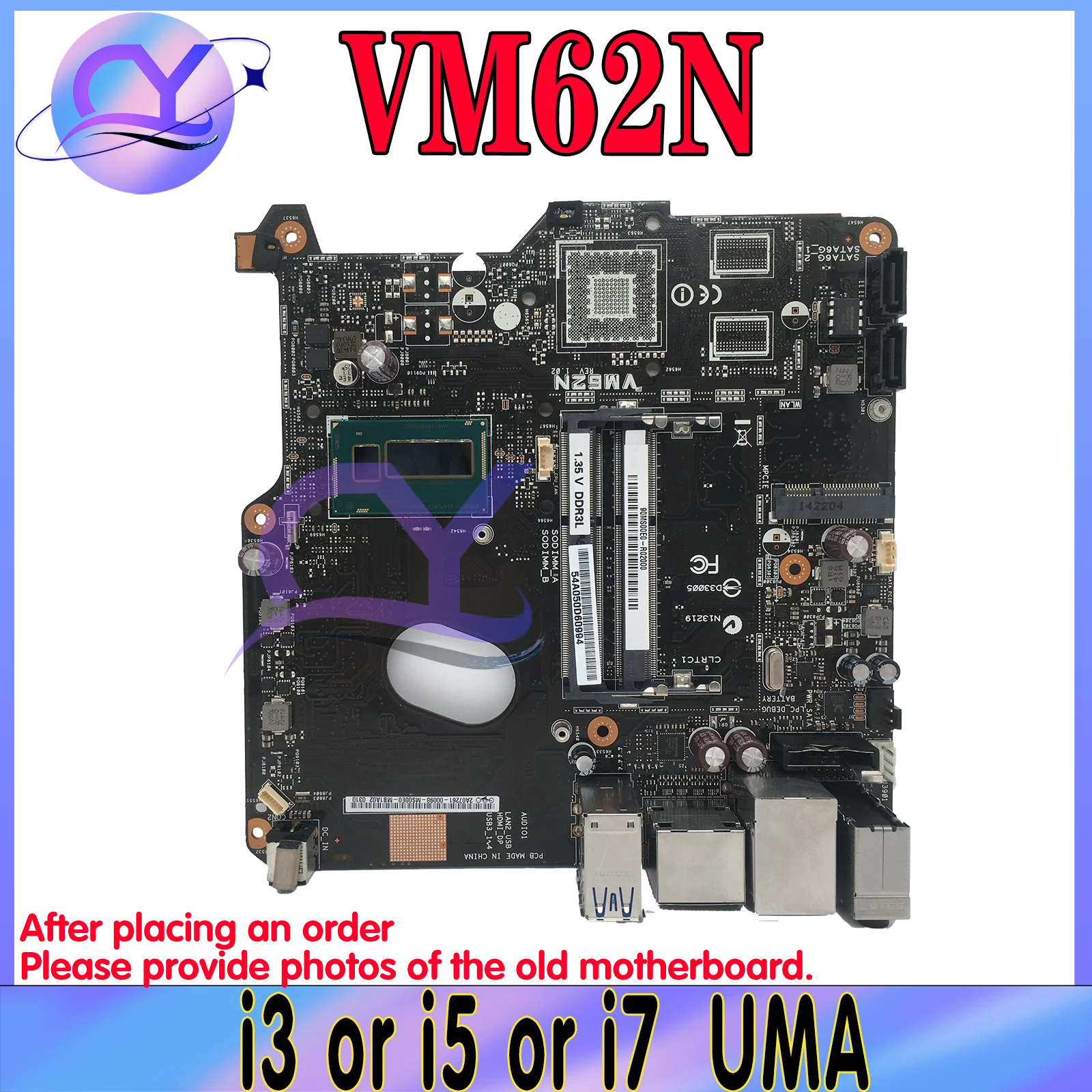 

KEFU Mainboard For ASUS VivoPC VM62 VM62N Home Mini Computer Motherboard i3 i5 i7 UMA DDR3L MAIN BOARD TEST OK