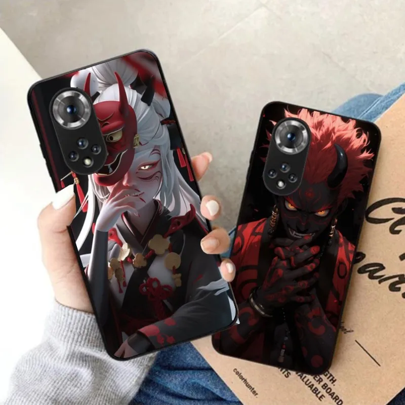 Oni Ronin Girl Smart Phone Case for Honor 90 70 50 20 7S X9 X8 X7 Magic 4 3 Pro Black Soft Phone Cover Funda