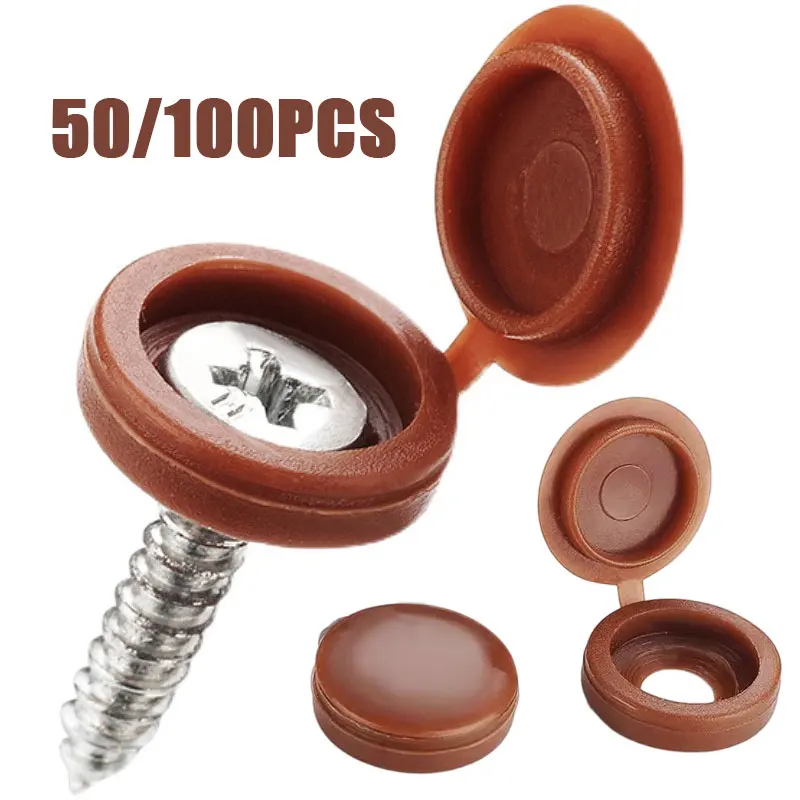 50/100PCS Kunststoff Schraubverschluss Dekorative Schrauben Falten Snap Schutzkappe Knopf Hardware Schraube Abdeckung Muttern Schrauben Hardware
