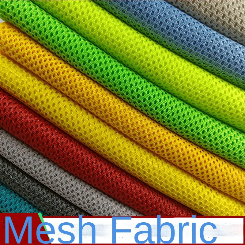 Mesh Fabric By The Meter for Chair Backrest Stroller Bags Cradle Net Sewing Plain Blue Red Thin Single-layer Car Sunscreen Cloth