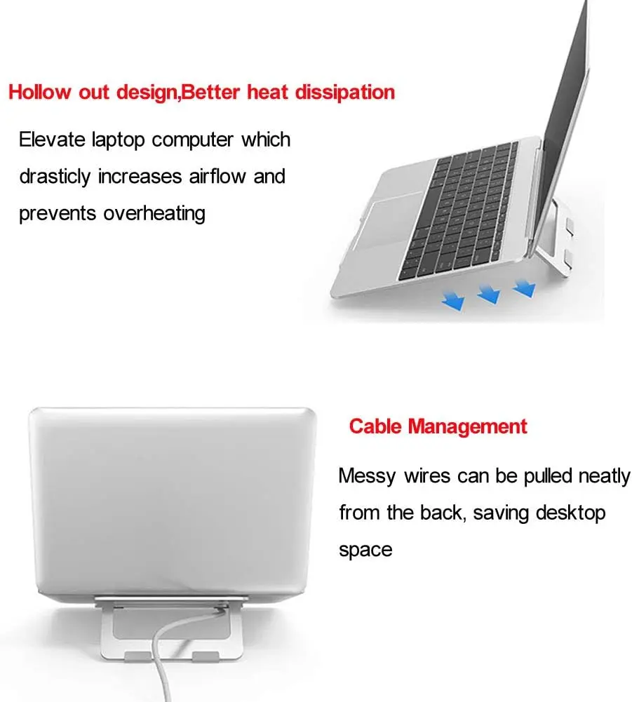 Laptop Tablet Stand Universal Adjustable Aluminium Alloy Foldable Stand Desktop Holder For Macbook 10\'\'-15.6\'\' Laptop Notbebook