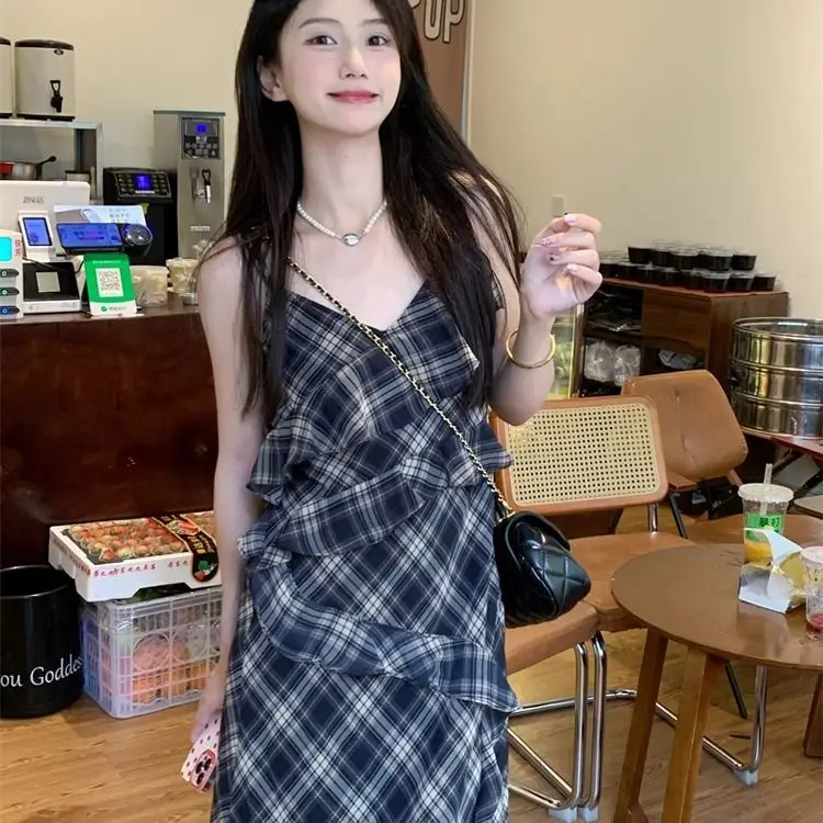 

Платья женские вязаные в рубчик с высокой талией трапециевидной формы юбка-миди минималистичная профессиональная рабочая одежда мягкая униформа повседневная простая эластичная одежда