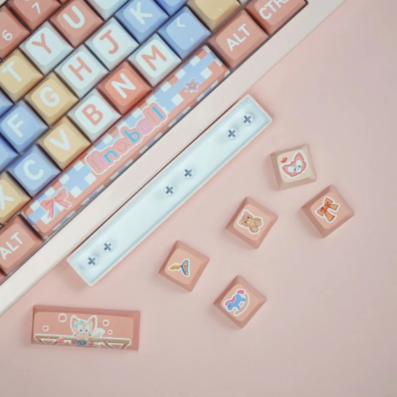 127-key PBT Keycaps XDA Height Lena Belle Theme Custom Keycap Suitable for Cross-core Mechanical Keyboard Replaceable Key cap