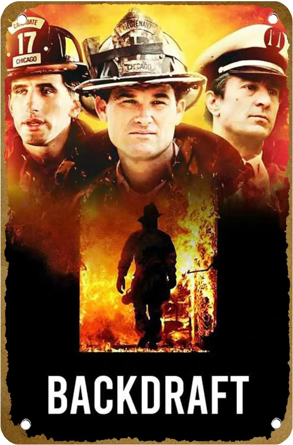 Backdraft (1991) Movie Poster Vintage Metal Tin sign Logo Family Club Bar Cafe Bedroom Art Wall Decoration Gift 8x12 inches