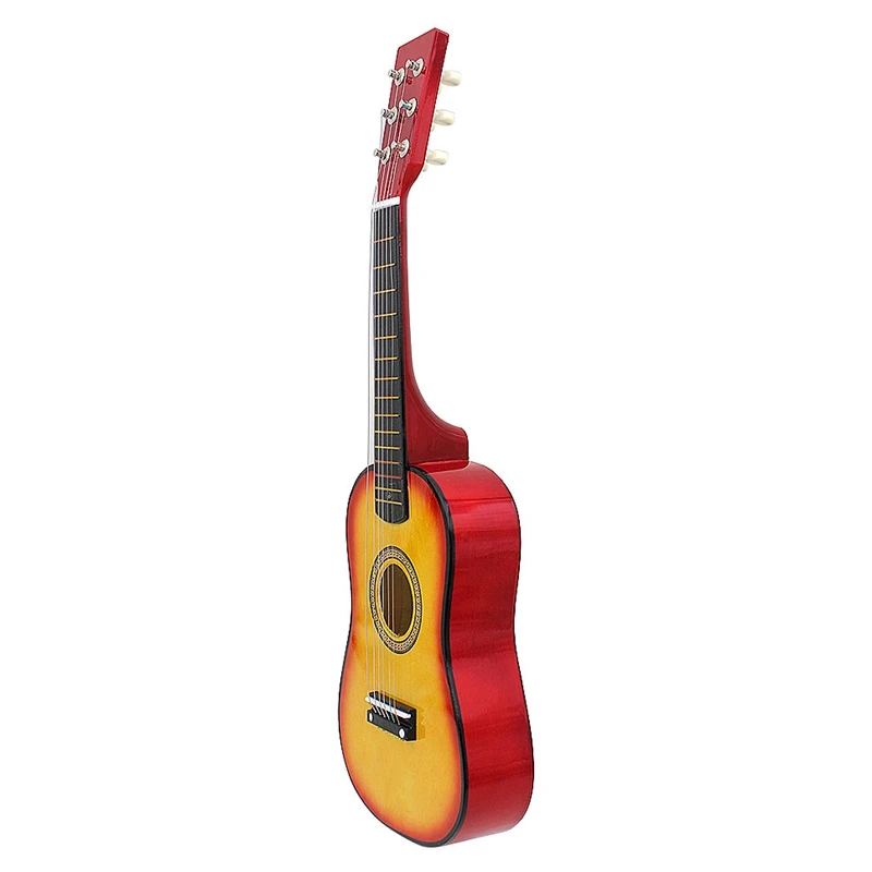 Mini Guitarra pequeña de tilo con cuerdas de selección, instrumento Musical, juguete para niños, regalo para niños, 23 pulgadas, 6 cuerdas