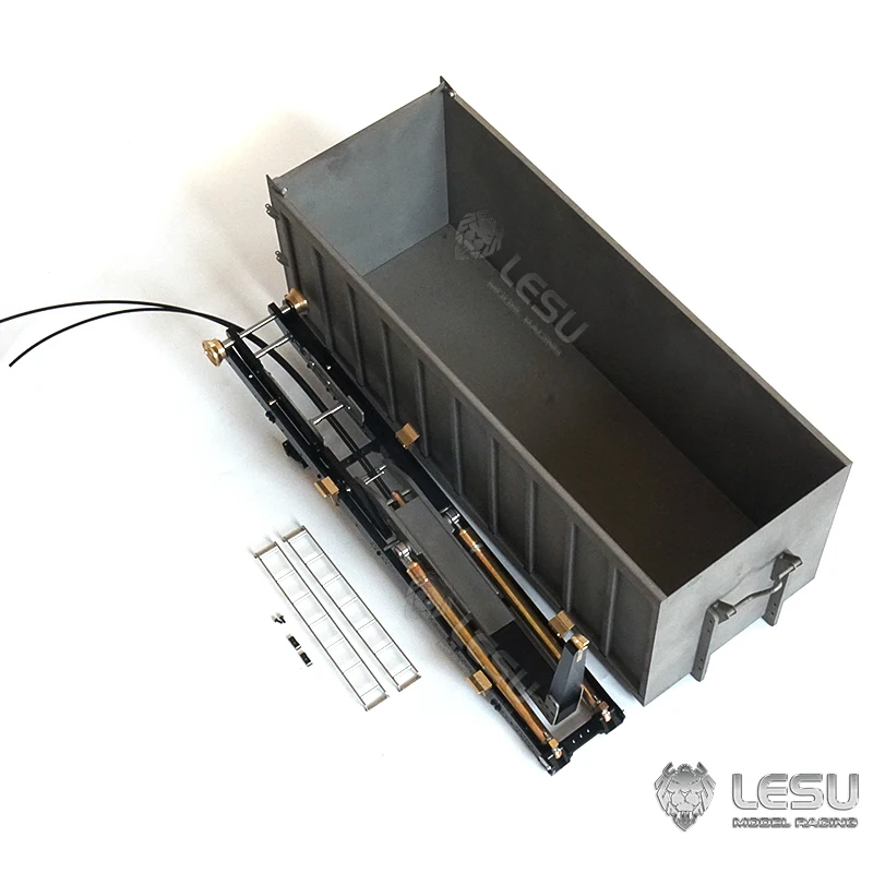 LESU 1/14 truck toy fully unloaded hydraulic roll-off truck cargo box set model LS20160901-H