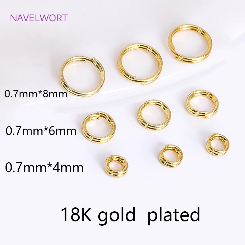 18K Gold Plated Split Rings,Double Loop Rings,Connector Rings For Jewelry Making,Accessories For Jewelry DIY Handmade Crafts