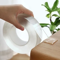 1/2/3/5m Double Sided Tape Transparent Waterproof Reusable Nano Tape 30mm Width Strong Sticky Glue Car Ornament Kitchen Bathroom