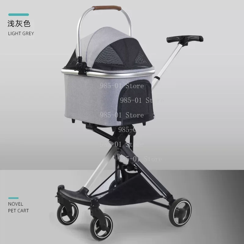 Detachable trolley foldable pet stroller, luxury design for small and medium cats and dogs