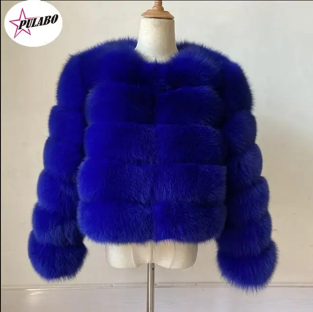 PULABO Women's Faux Fur Coat Super Hot Autumn Winter Women Short Faux Fox Fur Fluffy Jacket High Quality 7xl Ladies Furry Coats