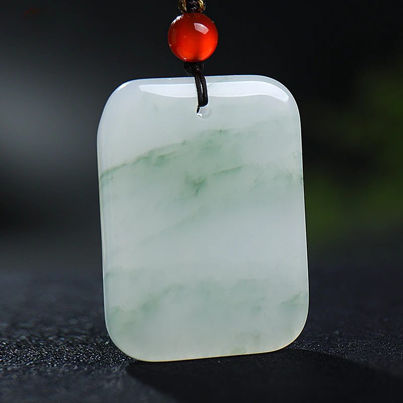 

Xinjiang Hotan Tianshan Cui Pendant Drifting Green Wuyi Brand Men's and Women's Jade and Stone Pendant Couple Style Pendant