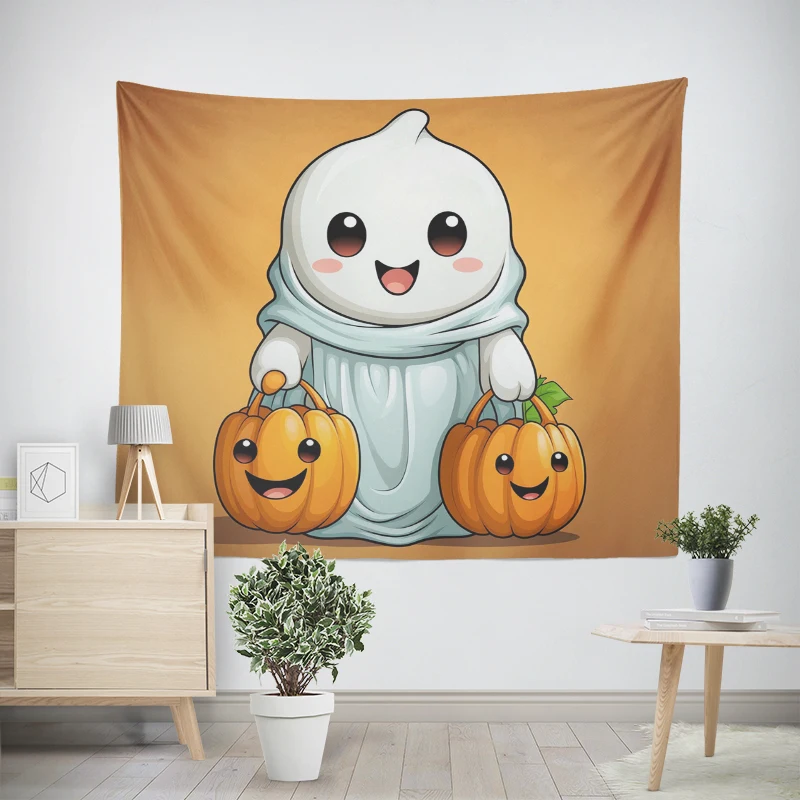 Haupt dekorationen moderne Raum dekor Artikel Wandteppich ästhetische Schlafzimmer Wand kunst große Stoff Tapisserien Halloween Herbst lustig