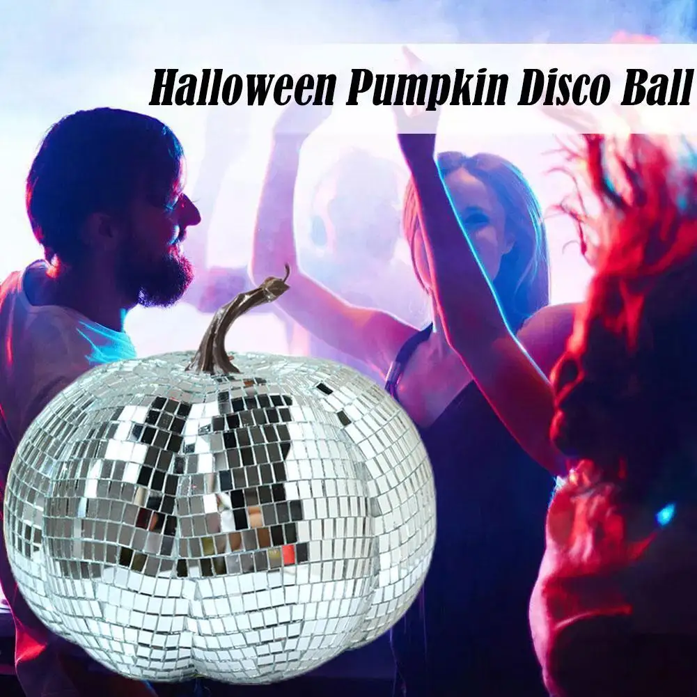 

Disco Ball Reflective Pumpkin Desktop Decoration Halloween Party Gift Decoration Nightclub Dance Flash Pumpkin Shape Disco Ball