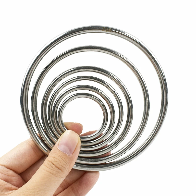 

2/5/10Pcs ID15-100mm O Ring Carabiner for Bag Stainless Steel Buckles Backpack Hanger Circle Hoops Hook Webbing Belt Loop Clasp