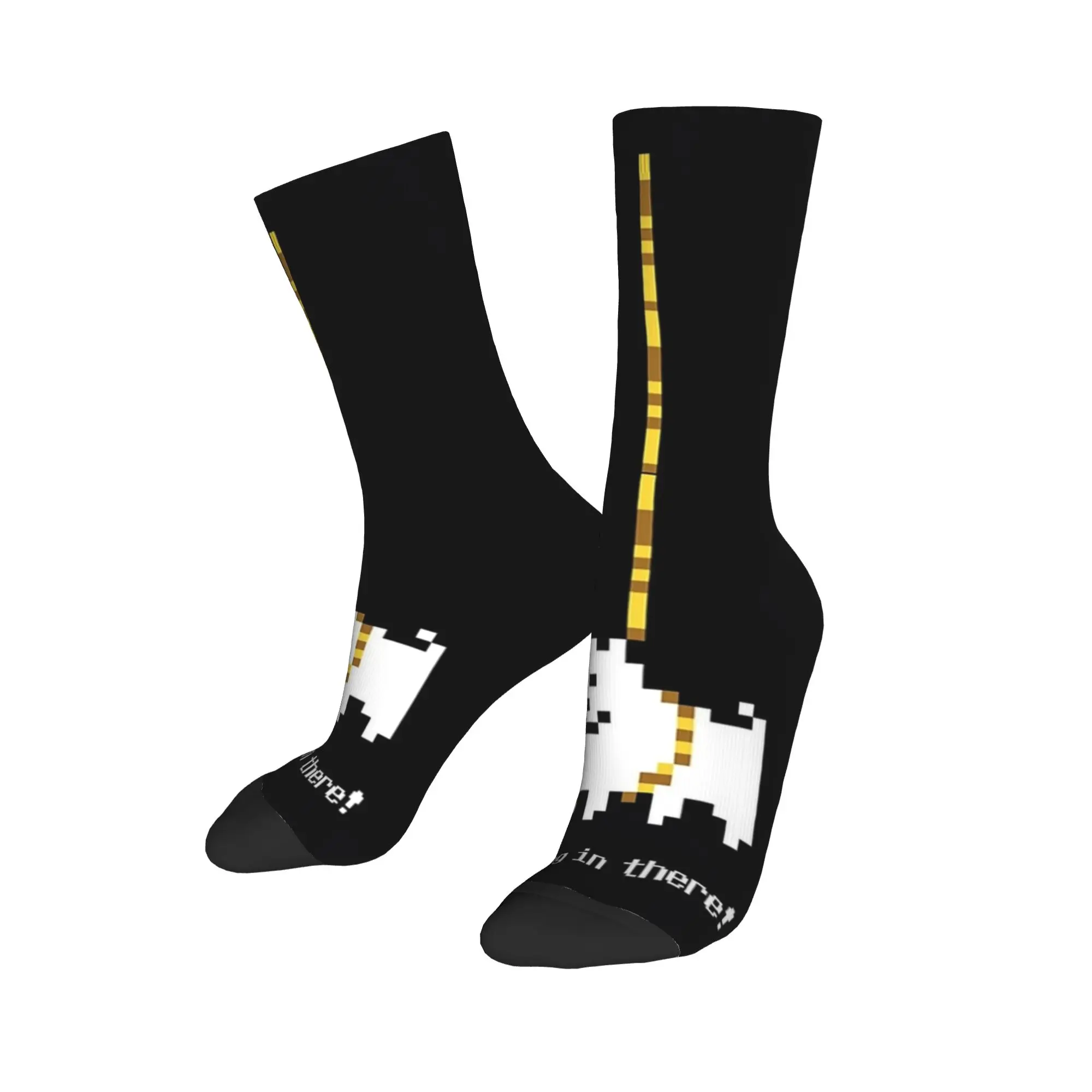 Undertale Dog Hang In There Socks Men Women Polyester Fashion  Socks Harajuku Spring Summer Autumn Winter Middle Tube Socks Gift