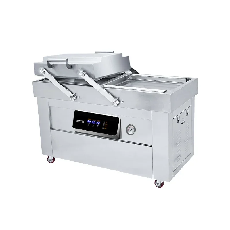 Ox-400 Electric Double Chamber Vacuum Packing Machine Semi-Automatic for White Radish Sugar Cane New Used Textiles Pouches Bags