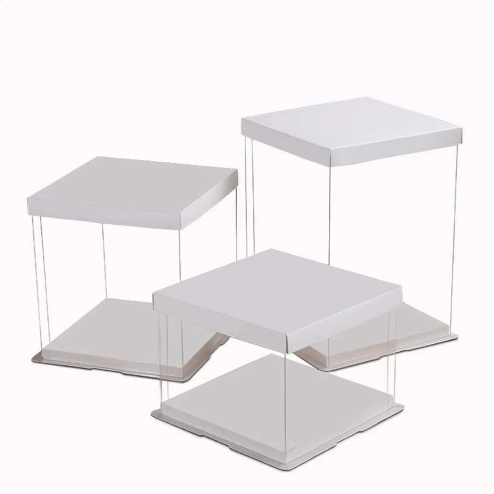

Plastic Cake Packaging Boxes Transparent Food Crisper 12Inch White Bakery Boxes For Dessert Home Shop Use 1 Pack