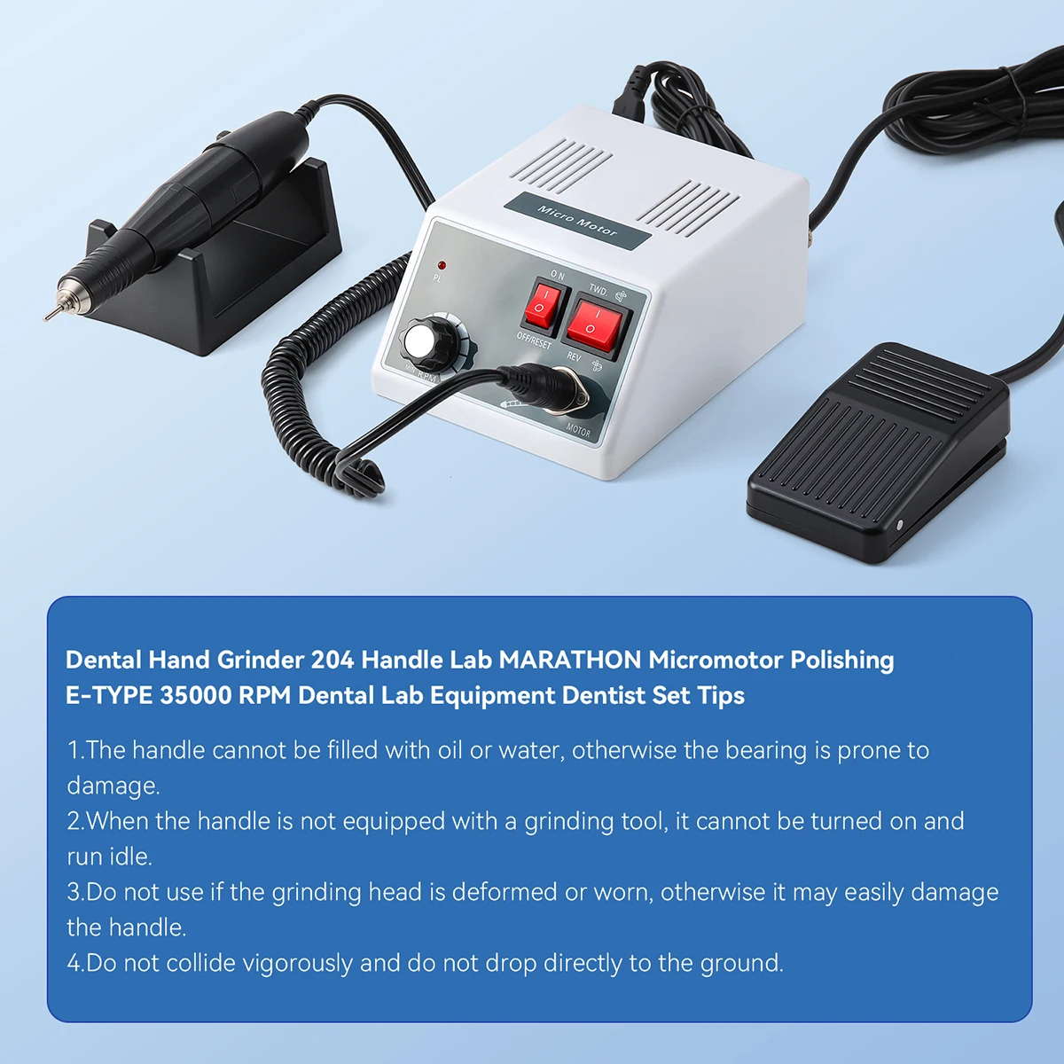 AZDENT طاحونة اليد للأسنان 204 مقبض مختبر ماراثون محرك صغري تلميع E-TYPE 35000 دورة في الدقيقة معدات مختبر الأسنان مجموعة طبيب الأسنان نصائح #5