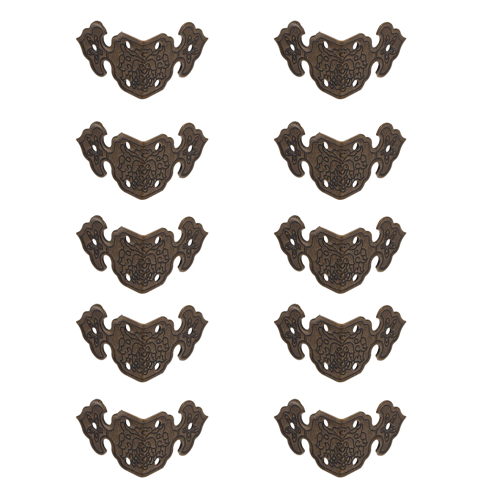 Protezioni angolari per scatole vintage in ottone da 10 pezzi Protezione decorativa retrò per custodia regalo per gioielli in legno Protezione di sicurezza