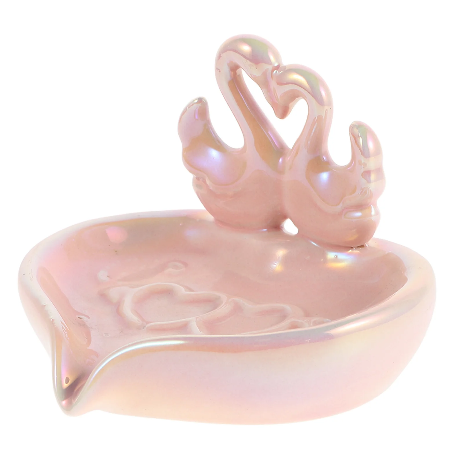 

Ceramic Swan Soap Dish for Bathroom Sink Self-Draining Soap Holder Shower Decorative Countertop Tray Dish Holder