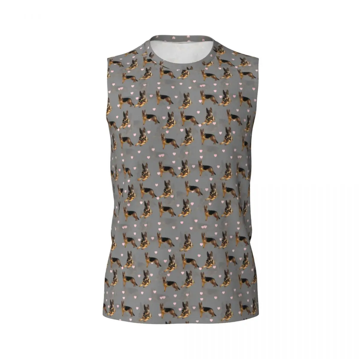 German Shepard Pattern Men Printed Sleeveless T-shirt Casual Hip Hop Street Style Beach Holiday Tank Tops